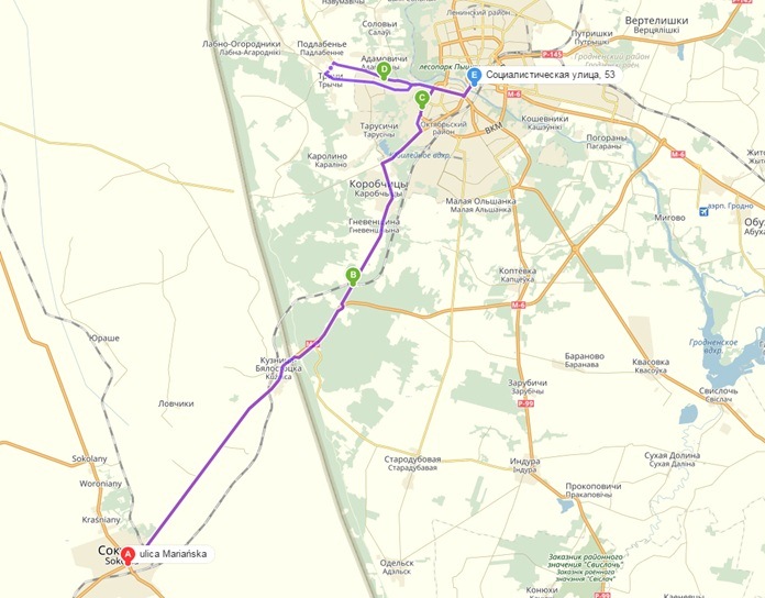 Карта-схема движения участников велогонки «Неман», gaigrodno.by
