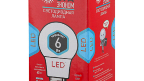 Лампа светодиодная ЭРА LED smd A60-6w-840-E27 ECO